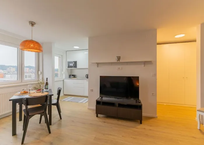 Elegant Tour As Studio Gilly With Open Views And A Balcony In The Center Ljubljana